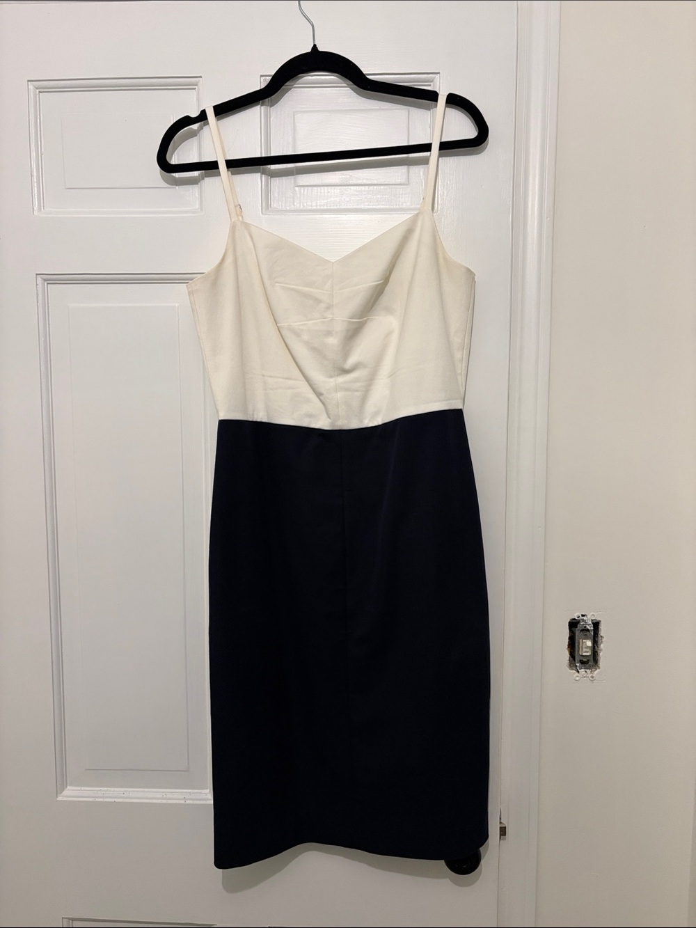 Banana Republic Two-Tone Spaghetti Strap Sheath Dress - Cream & Black